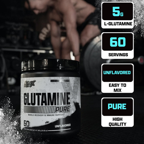 Suplemento Nutrex Research L-glutamina Em Pó 300g - 60 Doses - Imagem 6