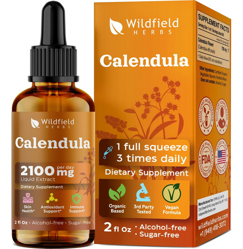 Extrato De Calêndula Wildfield Herbs 2 Oz, Suplemento