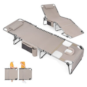 Cadeira De Bronzeamento Minndudu Heavy Duty Com Orifício Fac