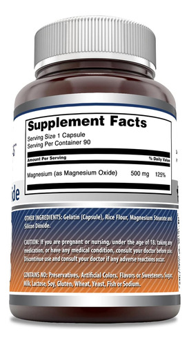Fórmulas Incríveis Suplemento De Óxido De Magnésio 500mg 90 - Imagem 3