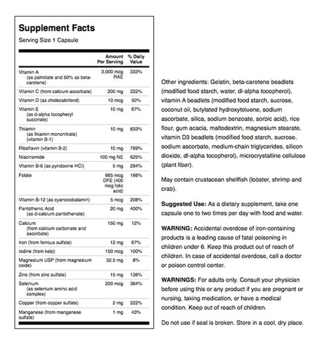 Swanson Multivitamínico Diário E Multimineral 250 Cápsulas - Imagem 2