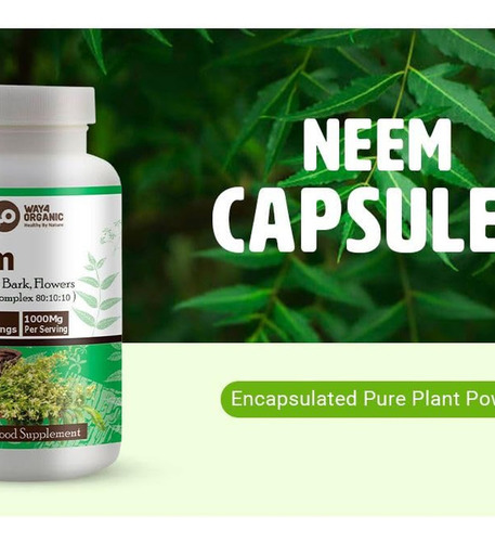 Way 4 Organic W4o Complexo Triplo De Neem W4o - 180 Cápsulas - Imagem 4