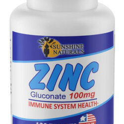 Suplemento Mineral De Zinco Sunshine Naturals 100mg 120