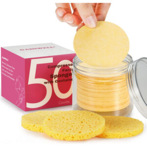 Esponjas Faciais Comprimidas Gainwell 50 Unidades Com Recipi