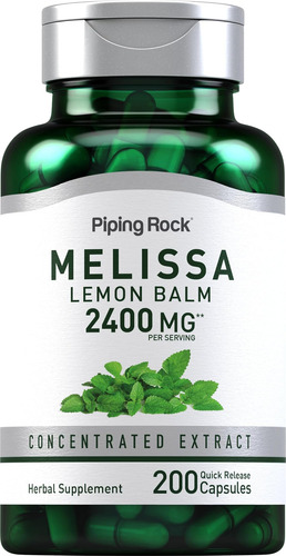 Cápsulas De Erva-cidreira Piping Rock 2400mg | Contagem 200