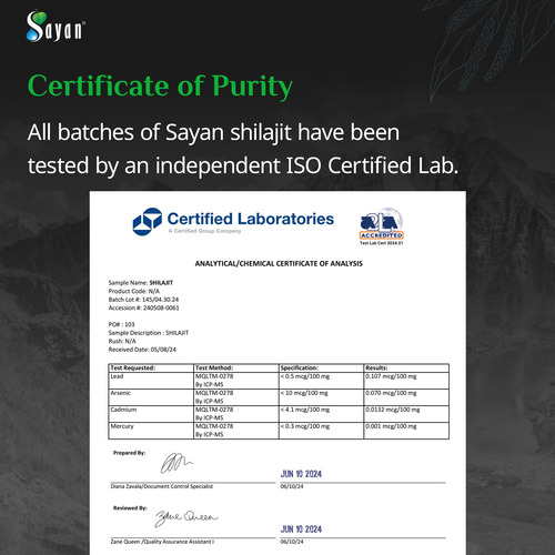 Suplemento Sayan Shilajit Comprimidos 12.000 Mg 60 Comprimid - Imagem 5