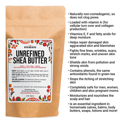 Better Shea Butter 100% Pura Manteiga De Karité - 8 Oz - Imagem 7