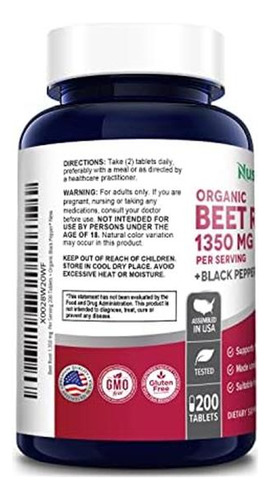 Nusapure Raiz De Beterraba 1.350 Mg 200 Comprimidos Orgânic - Imagem 12