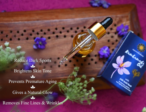 Óleo Ayurvedashree Kumkumadi 30 Ml Com Flocos De Ouro - Imagem 11