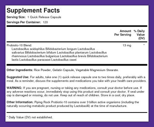 Piping Rock Probiótico Acidophilus 14 Cepas De 3 Bilhões De - Imagem 8