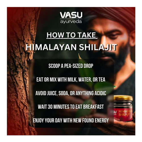 Shilajit 400mg Vasu Ayurveda: Impulsionador Himalaya - Imagem 8