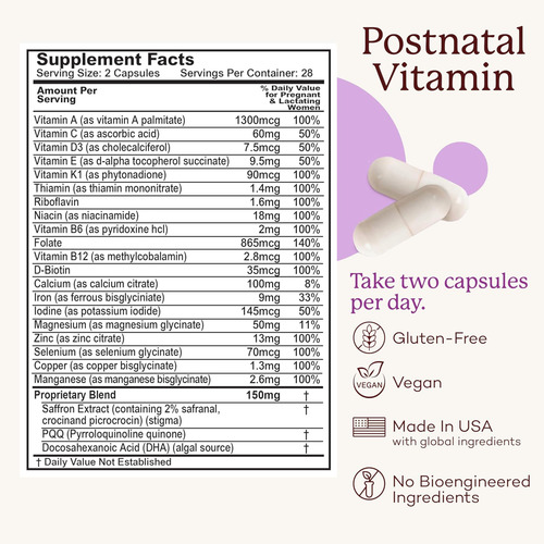 Multivitamínico Pós-parto Premama Com Vitamina B12 E Folato, - Imagem 5