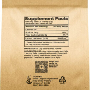 Ingredientes Originais Puros Goji Berry Powder (1lb) Wolfber