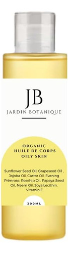 Óleo Corporal Orgânico Para Pele Propensa 200 Ml