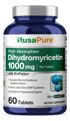 Nusapure Dihidromiricetina (dhm) 1.000 Mg 60 Comprimidos Veg
