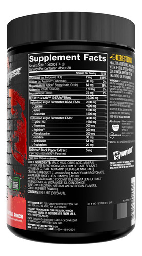 Suplemento Mutant Geaar Eaa Powder Fruit Punch Flavor - Imagem 8