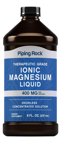 Piping Rock Líquido Iônico Magnésio 400mg 8 Onças Supl