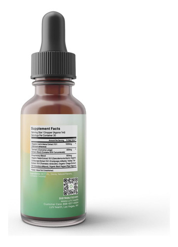 Luv Neuro Drops: Lions Mane E Gotas De Cogumelo Adaptógeno D - Imagem 2