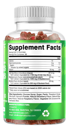 Vitamatic 3 Pack: Gomas De Irish Sea Moss 3000mg, 60 Und - Imagem 6