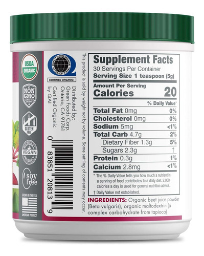 Essência De Beterraba De Alimentos Verdes, Og2, 5,3 Oz - Imagem 3