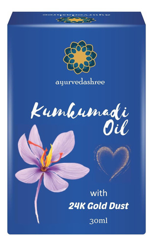 Óleo Ayurvedashree Kumkumadi 30 Ml Com Flocos De Ouro