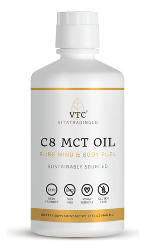 Vitatradingco. Óleo Mct C8 100% Puro 3x Ácido Caprílico De
