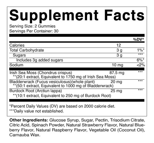 Vitamatic 3 Pack: Gomas De Irish Sea Moss 3000mg, 60 Und - Imagem 2