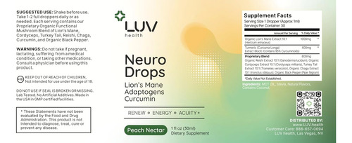 Luv Neuro Drops: Lions Mane E Gotas De Cogumelo Adaptógeno D - Imagem 4