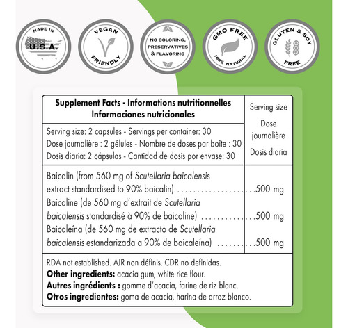 Supersmart - 90% Baicalin 500mg Por Dia (scutellaria Baicale - Imagem 4