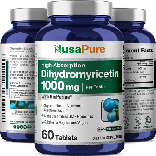 Nusapure Dihidromiricetina (dhm) 1.000 Mg 60 Comprimidos Veg - Imagem 4