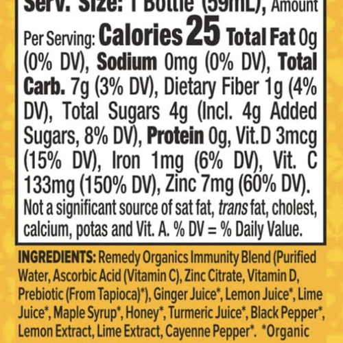 Remedy Organics Immunity Plus: Pacote Com 12 Doses Orgânicas - Imagem 2