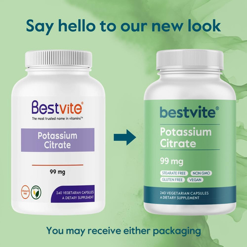 Bestvite Citrato De Potássio 99mg (240 Cápsulas Vegetarianas - Imagem 3