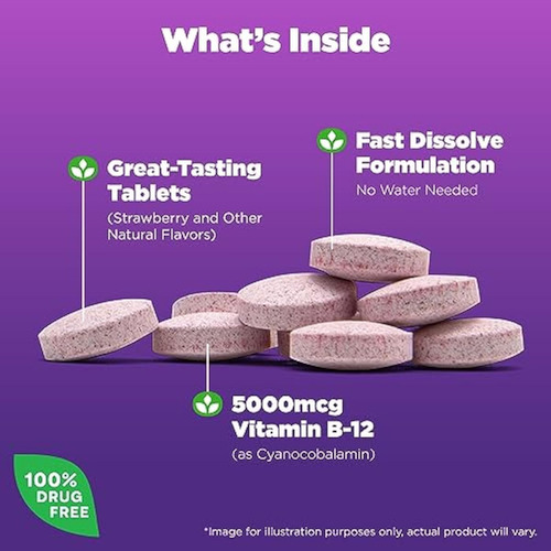 Comprimidos De Dissolução Rápida De Vitamina B12 Natrol Pro - Imagem 3