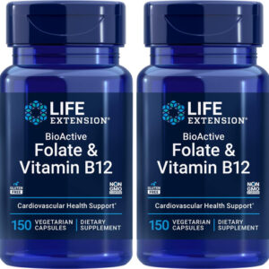 Life Extension Folato Bioativo E Vitamina B12, 150 Cápsulas
