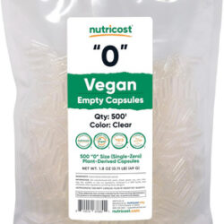 Cápsulas Vazias Nutricost Tamanho 0 Vegano - 500 Cápsulas Tr