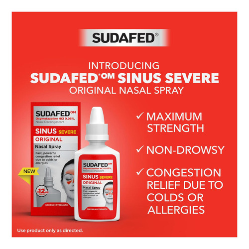 Spray Nasal Original Do Seio Sudafed, Descongestionante De E - Imagem 3
