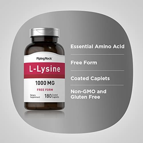 Piping Rock L-lisina 1000 Mg 180 Comprimidos Forma Livre - Imagem 4