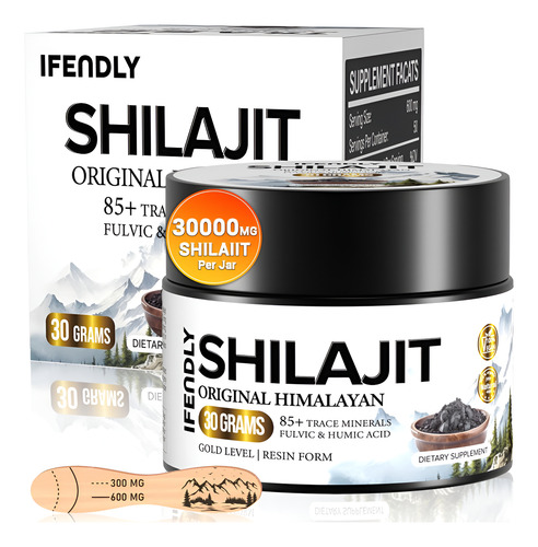 Resina Shilajit Ifendly 600mg, Orgânica E Pura