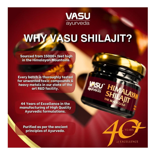 Shilajit 400mg Vasu Ayurveda: Impulsionador Himalaya - Imagem 5