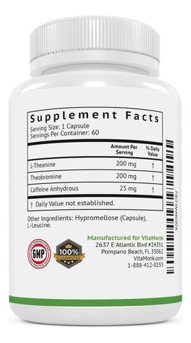 Vitamonk Baixa Dose De Cafeína E Tean - Sem Nervos - Imagem 7