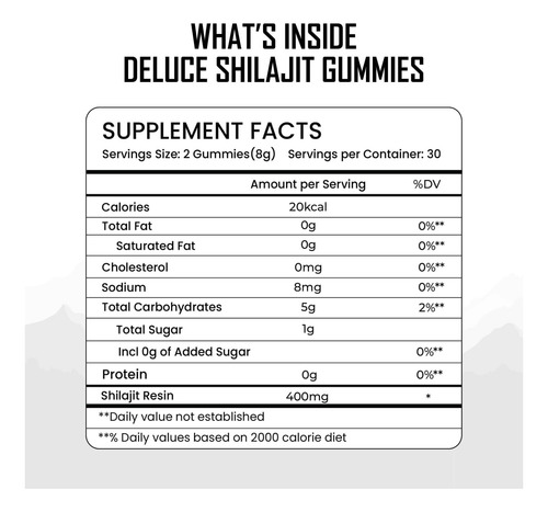 Puro Himalaia Shilajit Gummies (60 Contagem) | 75%+ Ácido E - Imagem 6