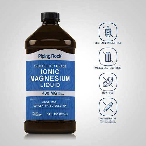 Piping Rock Líquido Iônico Magnésio 400mg 8 Onças Supl - Imagem 3
