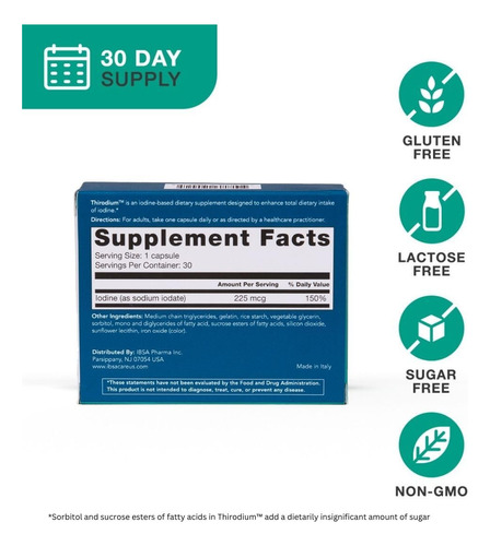 Tirodium - Suplemento De Suporte À Tireoide - 225mcg De Iodo - Imagem 3