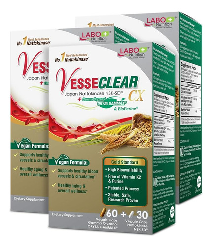 Labo Nutrition Vesseclear Cx: Nattokinase Nsk-sd + Gama Oriz