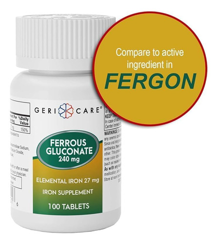 Gericare Ferrion 27mg Gluconato Ferroso 240mg Ferro E Suple - Imagem 6