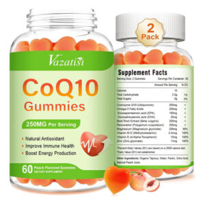 2 Pacote De Gomas Coq10 250 Mg, Mais Ômega-3, Magnésio, Vita