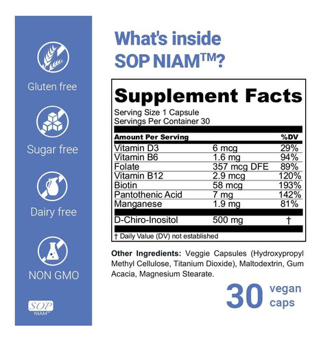 Pcos Sop Niam - Suplemento Alimentar Com D-chiro Inositol, V - Imagem 7