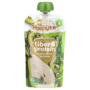 Happy Family Organics Happy Tot® Fibra e Proteína Para Maiores de 2 Anos Pera Orgânica Kiwi e Couve 113 g (4 oz)