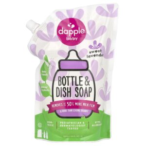 Dapple Baby Refil de Detergente para Garrafa e Louça Lavanda Doce 1 L (34 fl oz)