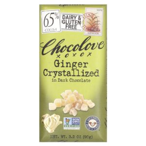 Chocolove Gengibre Cristalizado em Chocolate Amargo 65% Cacau 90 g (32 oz)